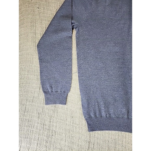 Joseph Abboud Extra Fine Merino Wool Polo 3 Button Sweater XL Navy Blue - Picture 7 of 9